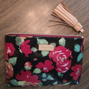Dooney & Bourke Rose Garden Black Clutch NWOT